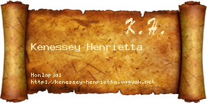 Kenessey Henrietta névjegykártya
